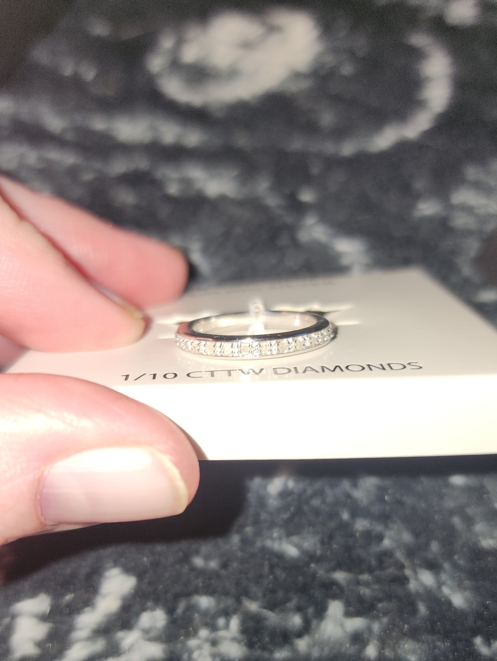 Silver Pavé Half-Eternity Ring with Clear Stones
